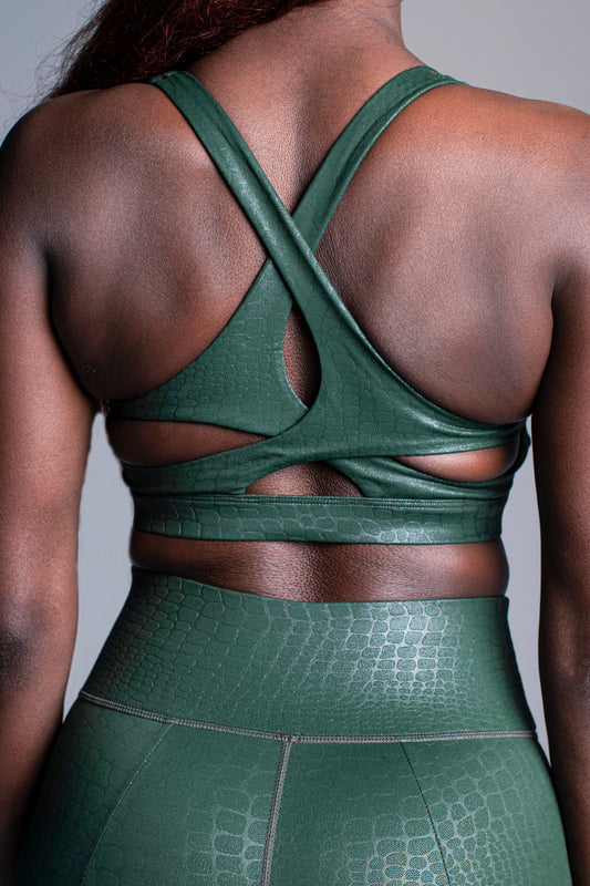 Melted Python Crossback Bra