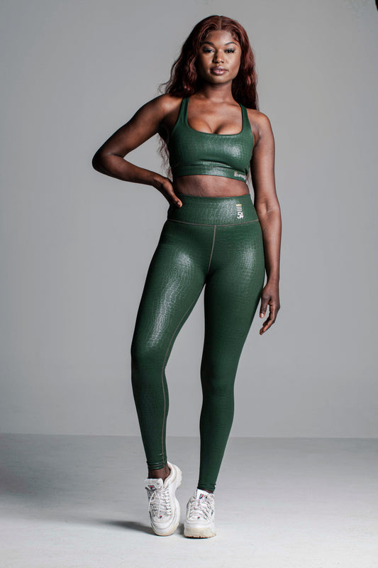 High Rise Full-length Legging in Melted Python
